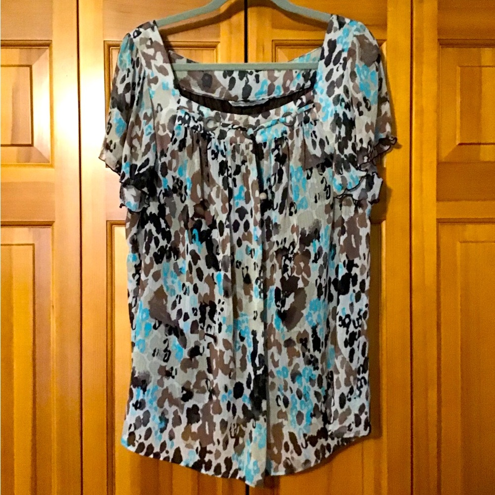 Animal Print Blouse 2X